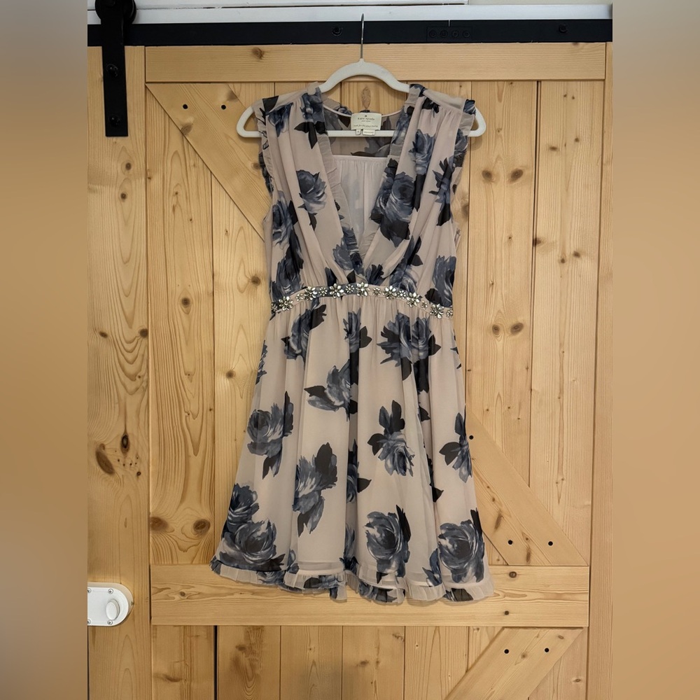 Kate Spade Black and Cream Floral Mini Dress